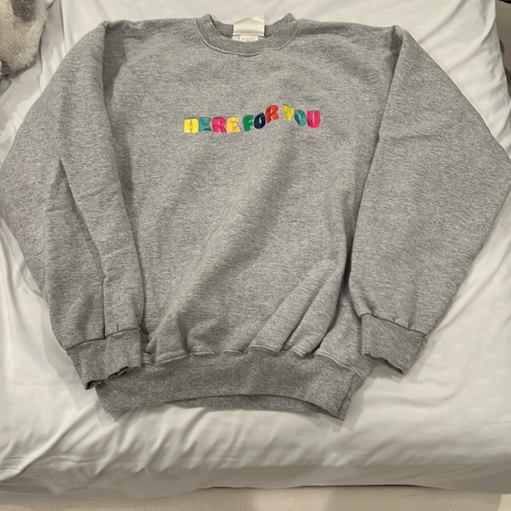 Grey Hanesie Here For You Sweatshirt